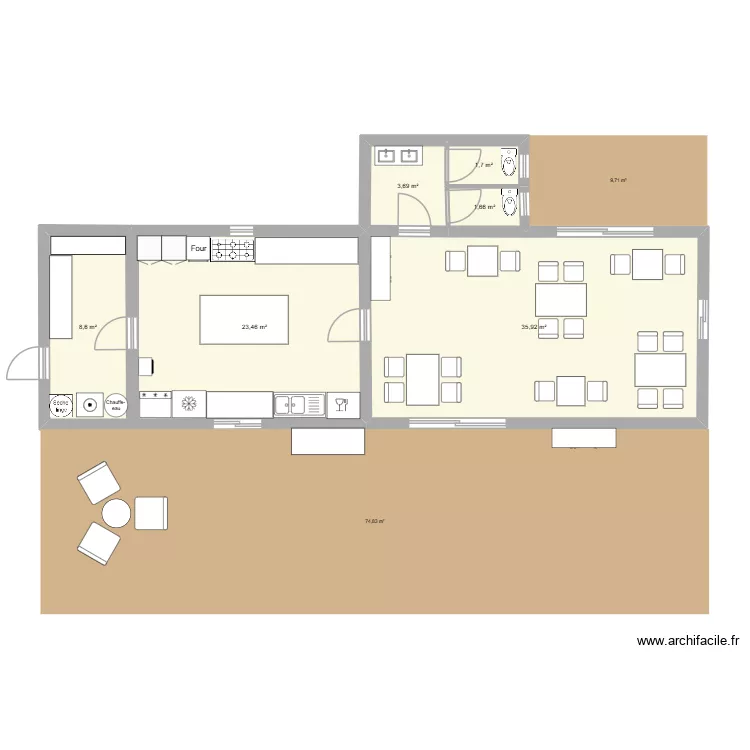 guinguette pt 220826. Plan de 6 et 75 m² guinguette pt 220826. Plan de 6 et 75 m²