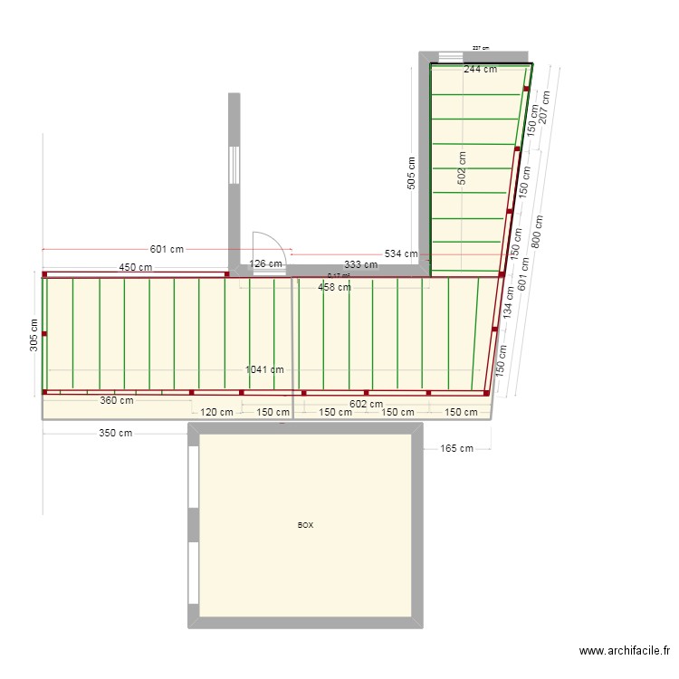 CAR PORT 1 - CAR PORT 2 - 3  Vue plan 600x350 Structure solivesVFFF. Plan de 5 pièces et 71 m2