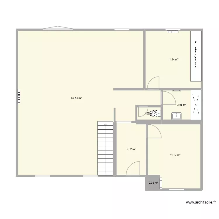 Castanet RDC. Plan de 7 Pièces et 91 m² Castanet RDC. Plan de 7 Pièces et 91 m²