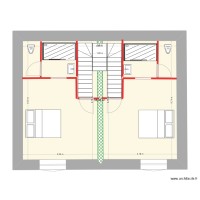 Plan étage avec un escalier central