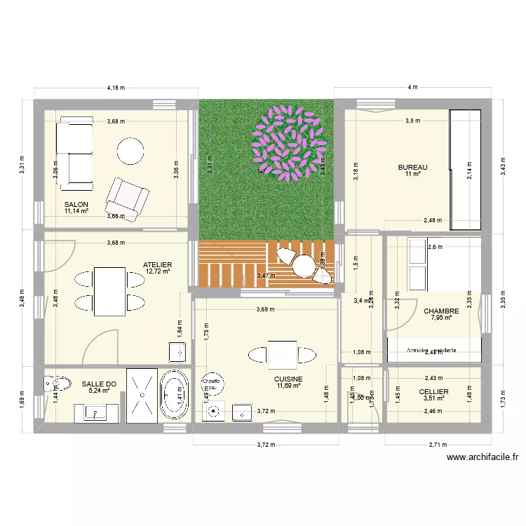 SummersDen2. Plan de 9  et 68 m²