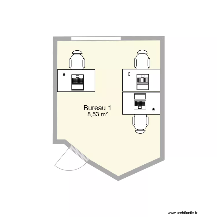 TERAPOLIS BUREAU 1. Plan de 1  et 9 m²