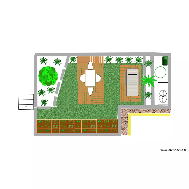 Pr&eacute; cour. Plan de 