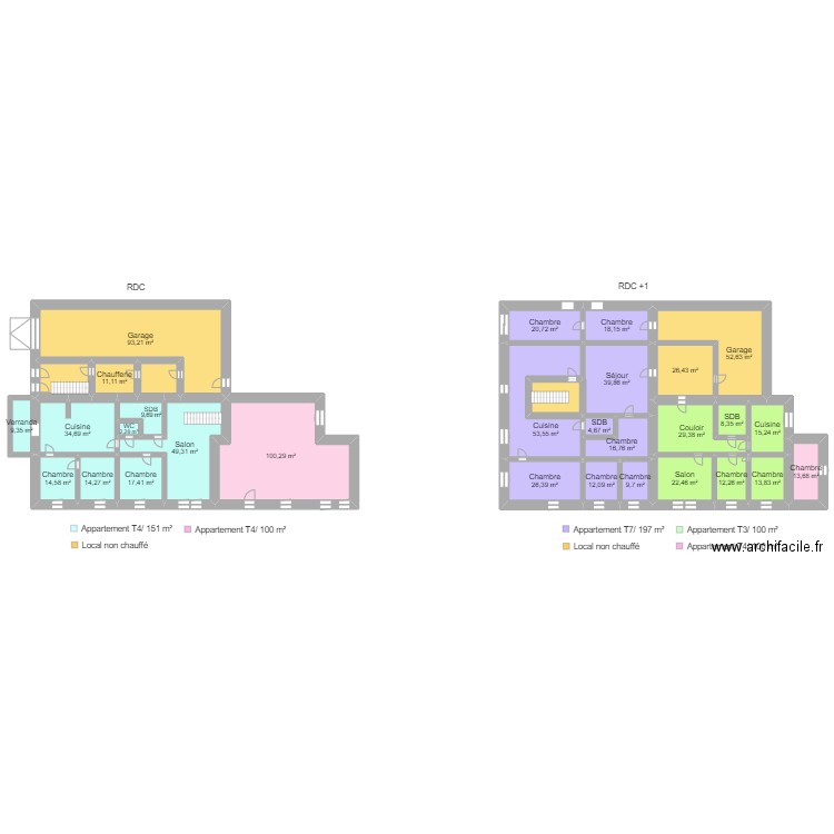 MONNOT PASCAL. Plan de 32 pièces et 790 m2