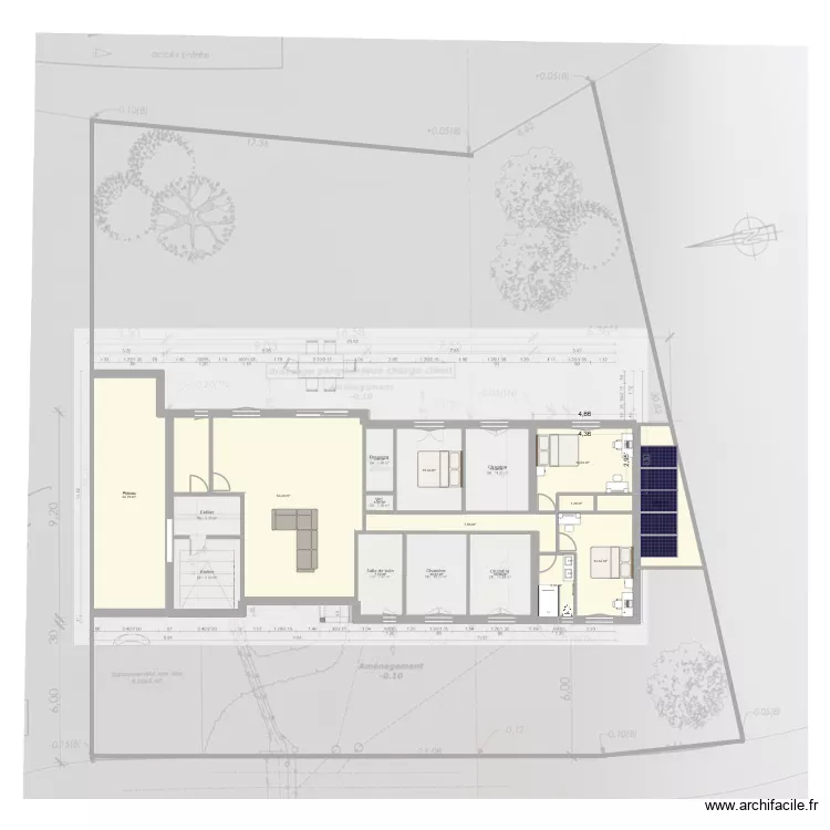 MAISON JEREMY carport jusqu'a 3m. Plan de 15 Pièces et 199 m²