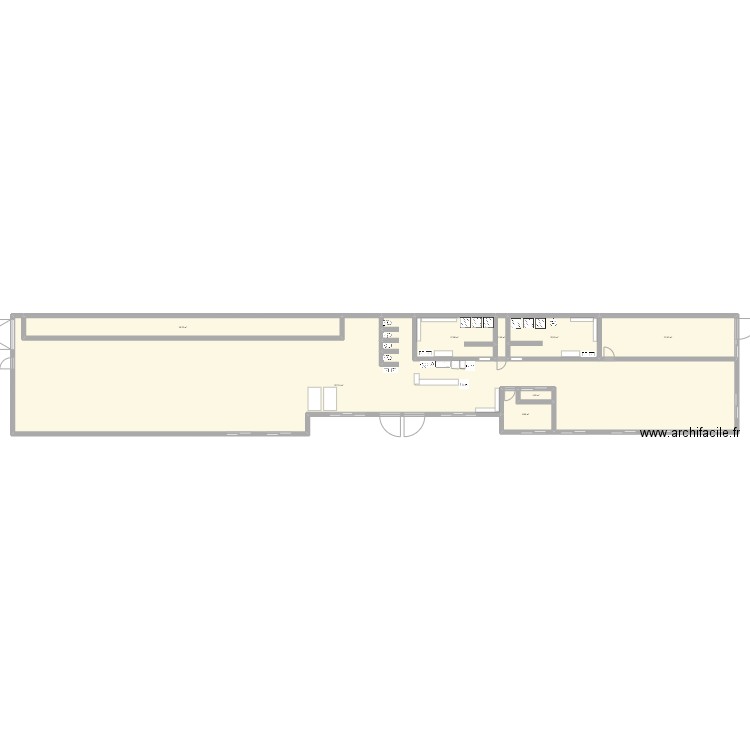 Plan La Tribu sans mezzanine. Plan de 8 pièces et 447 m2