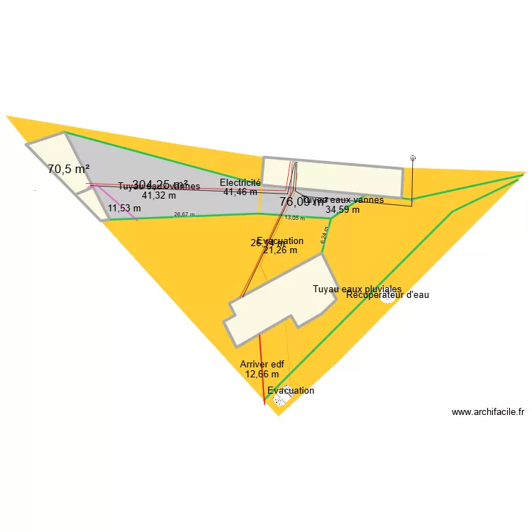 plan de r&eacute;seaux. Plan de 0 pièce et 0 m2