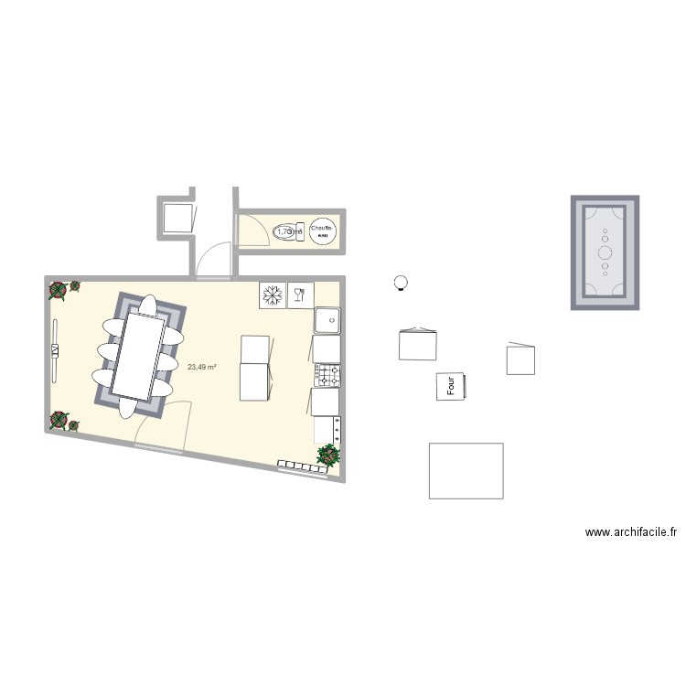 Salon titou2 en cuisine. Plan de 0 pièce et 0 m2