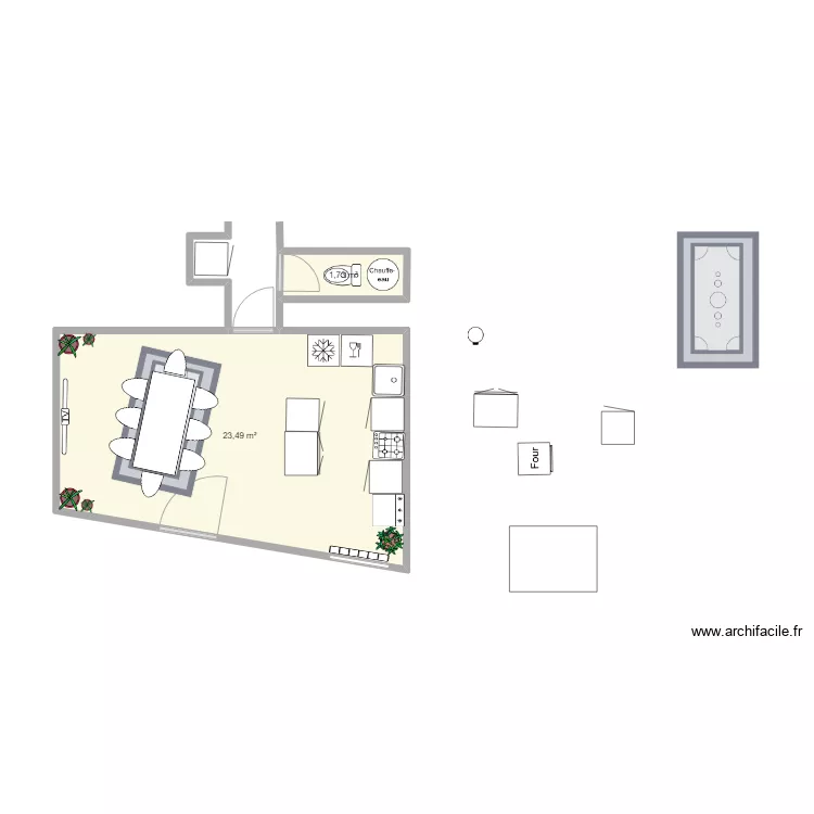 Salon titou2 en cuisine. Plan de 