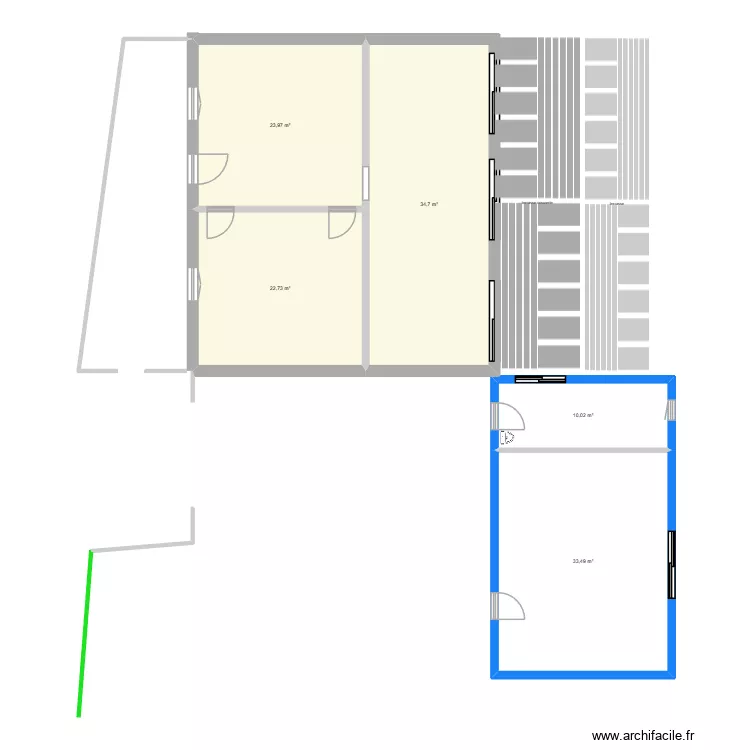Eden Cercoux. Plan de 5 pièces et 125 m²