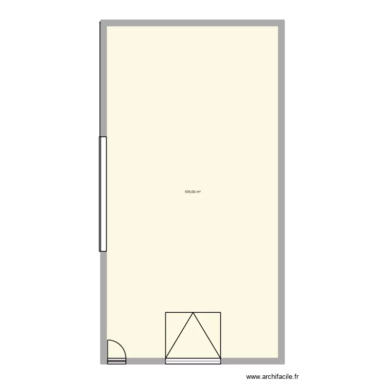 batiment. Plan de 1  et 109 m²