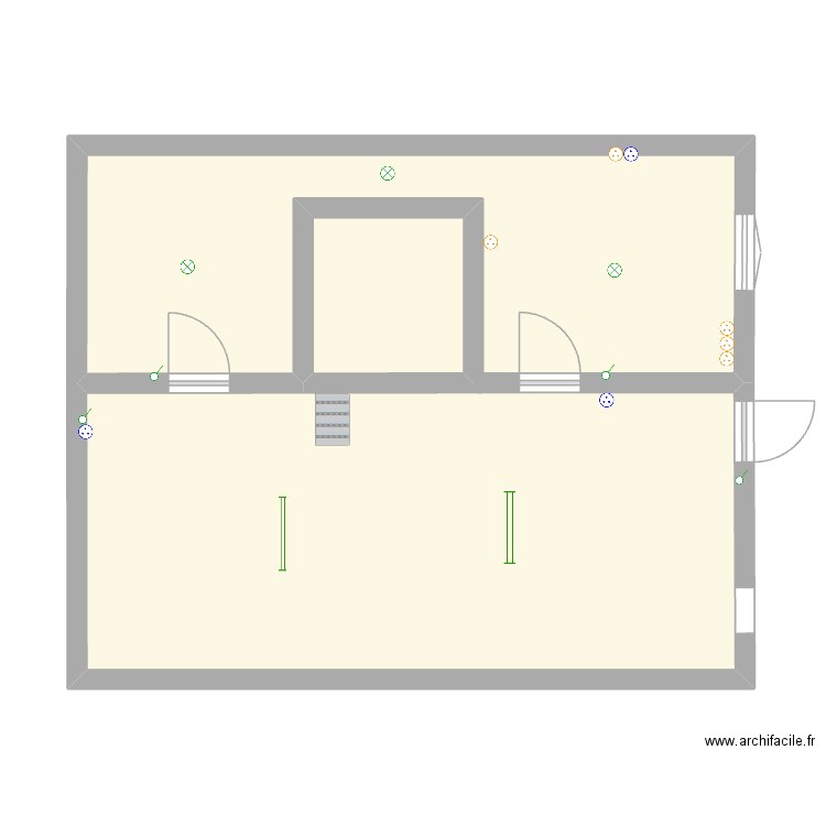Gui garage. Plan de 3 pièces et 54 m2