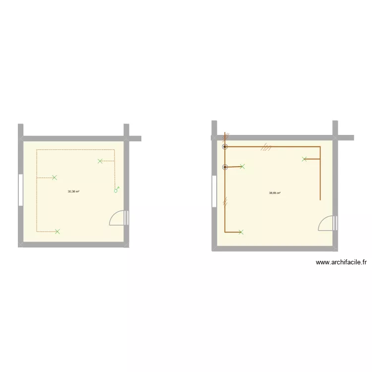 travail construction. Plan de 2 Pièces et 67 m² travail construction. Plan de 2 Pièces et 67 m²