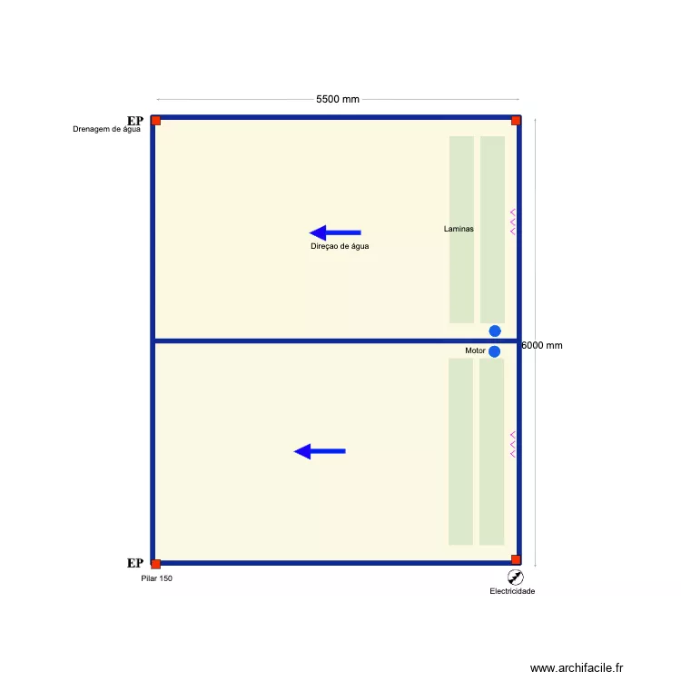 Gina botequim. Plan de 2  et 37 m²