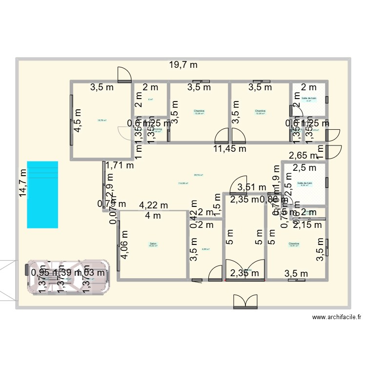 YENEV. Plan de 52 pièces et 739 m2