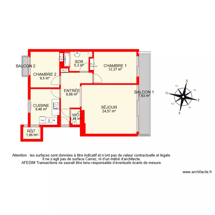 BI 36031. Plan de 13  et 97 m²