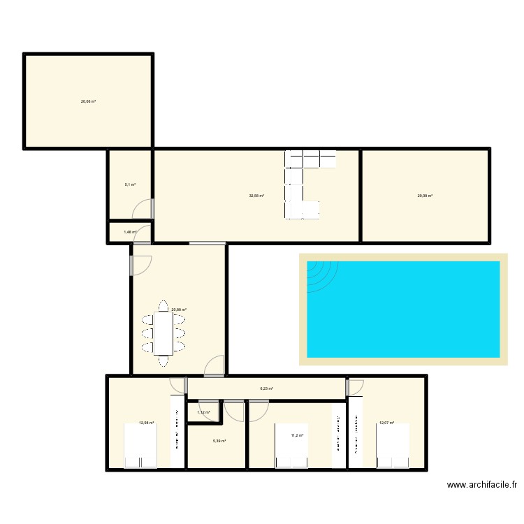Maison projet 2. Plan de 12 pièces et 148 m2