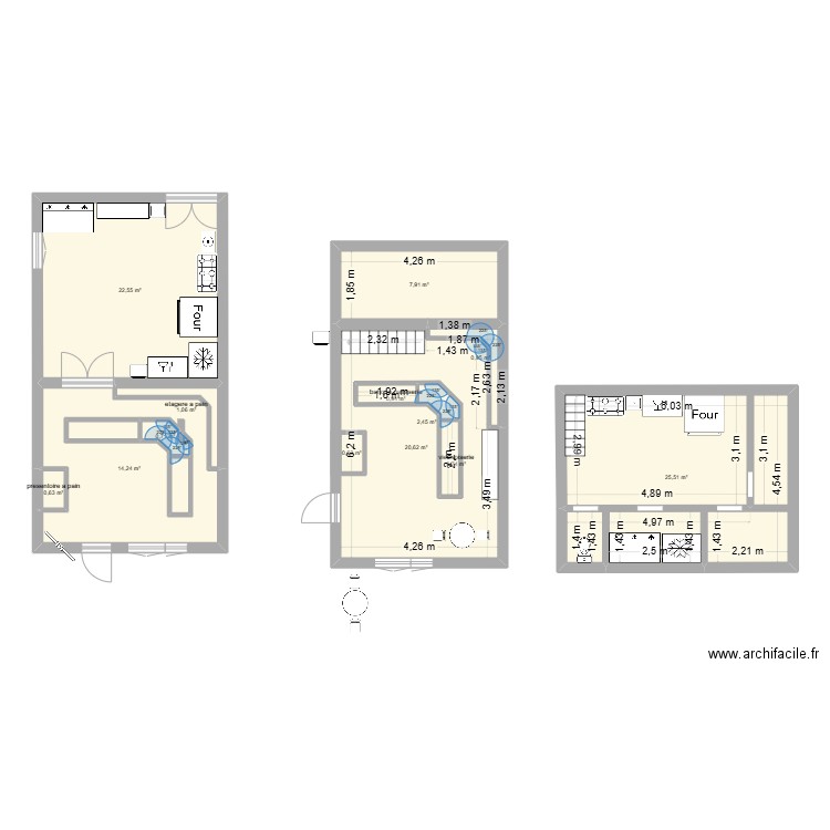 magasin boulangerie et patisserie zaham. Plan de 13 pièces et 107 m2