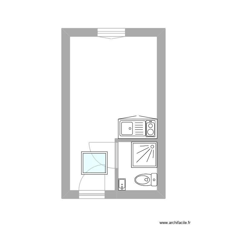 Appartement 13 Bougainville. Plan de 2  et 13 m²
