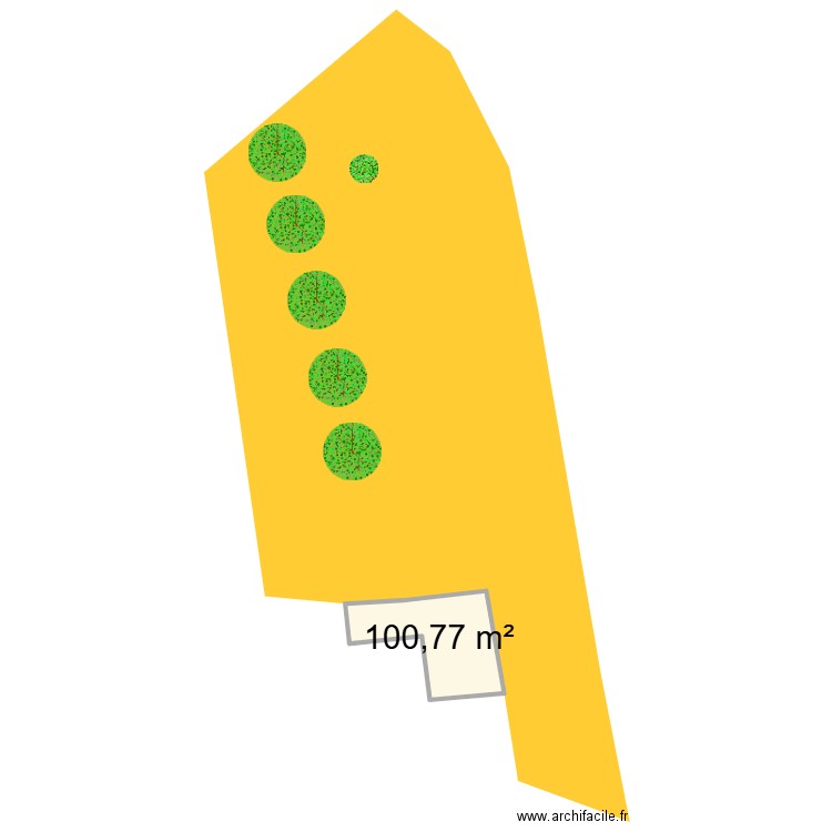 jardin. Plan de 1 pièce et 101 m2