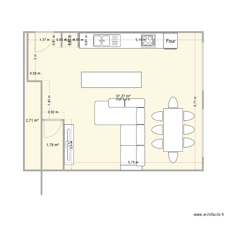 appart vitrolles 1. Plan de 3 pièces et 42 m2