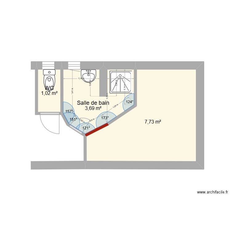 Toby et Chloé v2. Plan de 3 pièces et 12 m2