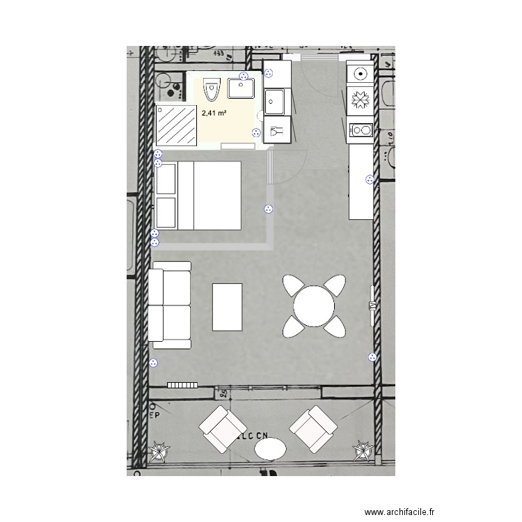 EGGG ELECtricite. Plan de 1 pièce et 2 m2