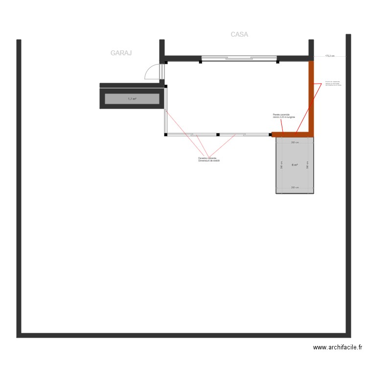 PLAN FERESTRE. Plan de 2 pièces et 8 m2
