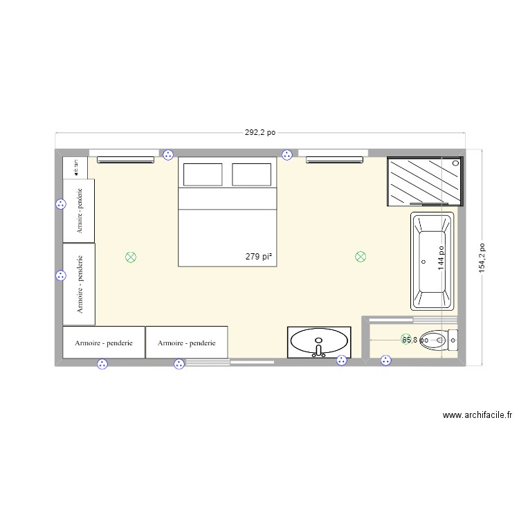 Chambre des maîtres. Plan de 0 pièce et 0 m2