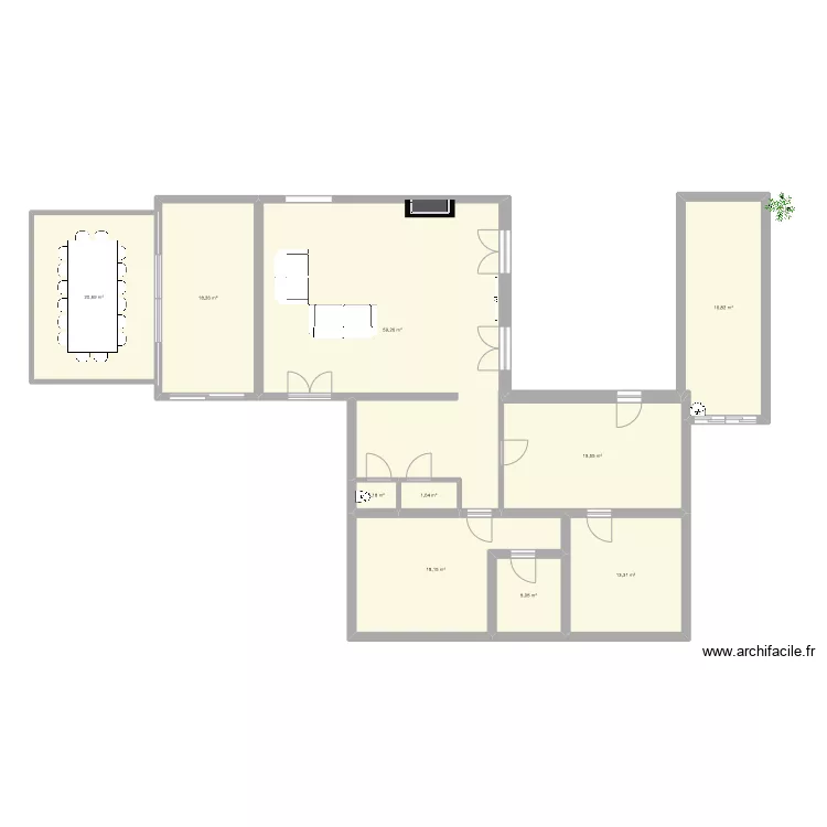 Marcy plan extension veranda. Plan de 