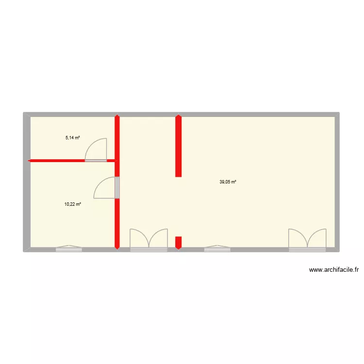 RDV existant. Plan de 3 et 54 m² RDV existant. Plan de 3 et 54 m²