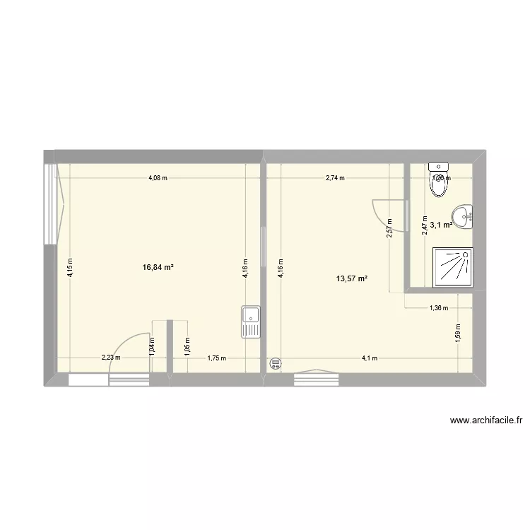 pavé. Plan de 3 et 34 m² pavé. Plan de 3 et 34 m²