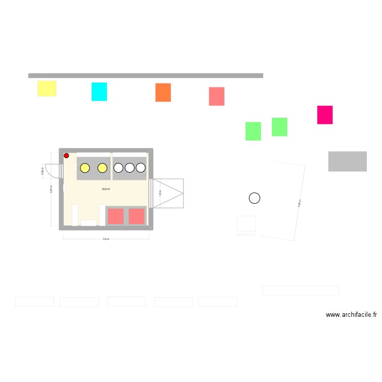 Local 2. Plan de 1 pièce et 27 m2