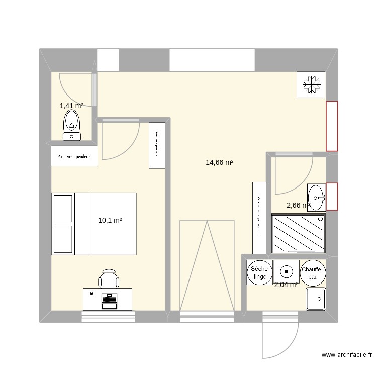 extension du 9 version fenetre cuisine. Plan de 5 pièces et 31 m2