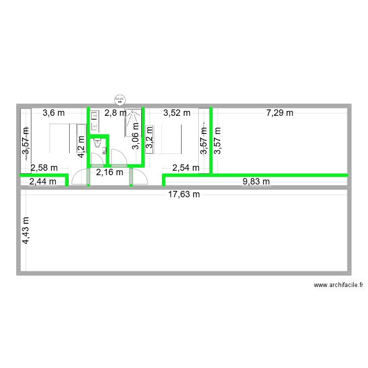 espace pour handi. Plan de 9 pièces et 148 m2