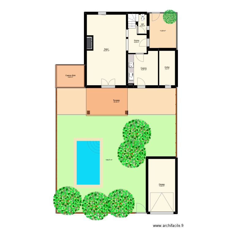 SANZERI. Plan de 21 pièces et 285 m2