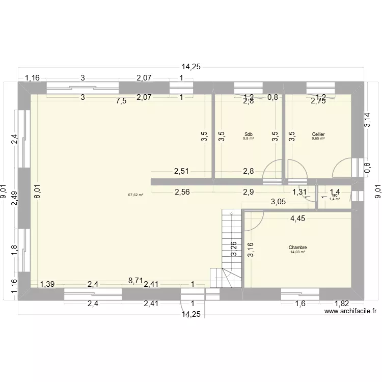 maison 2.0. Plan de 5  et 102 m²