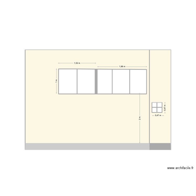 plan façade arrière avant. Plan de 11 pièces et 25 m2
