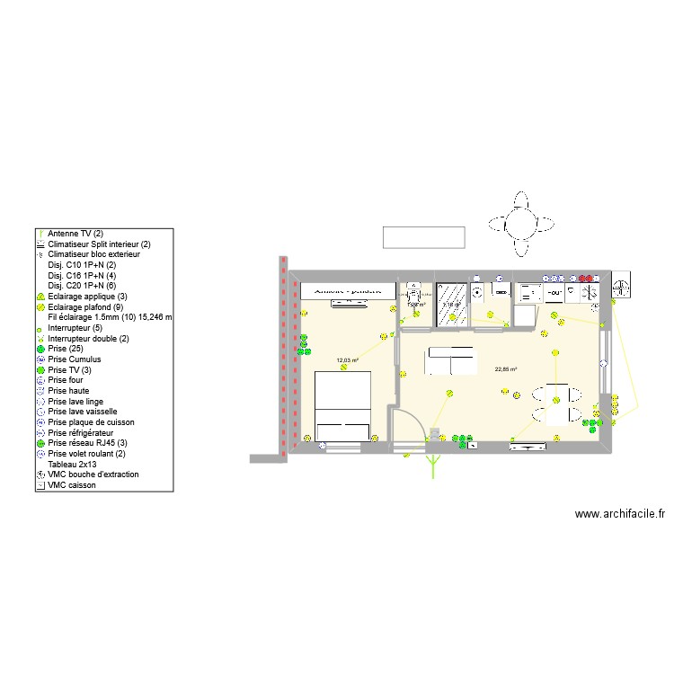 argadou6. Plan de 4 pièces et 37 m2