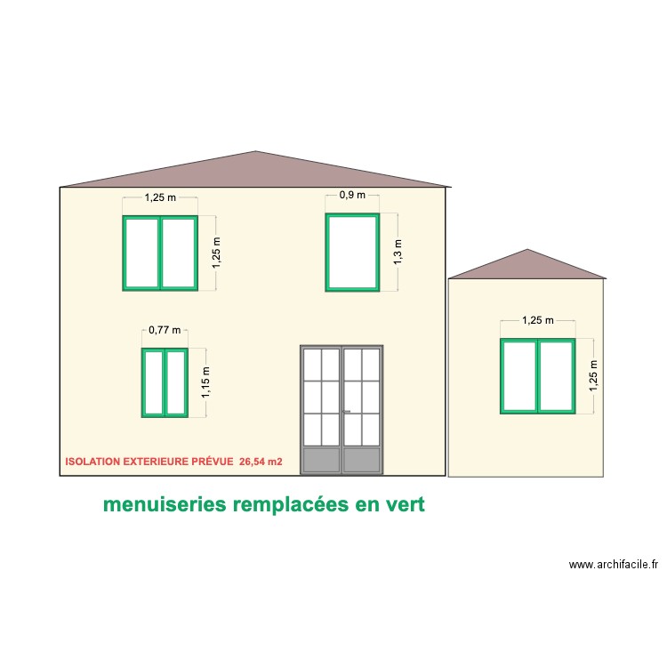 KADDAR KARIMA   FACADE EST  MENUISERIES + ISOLATION EXT. Plan de 0 pièce et 0 m2