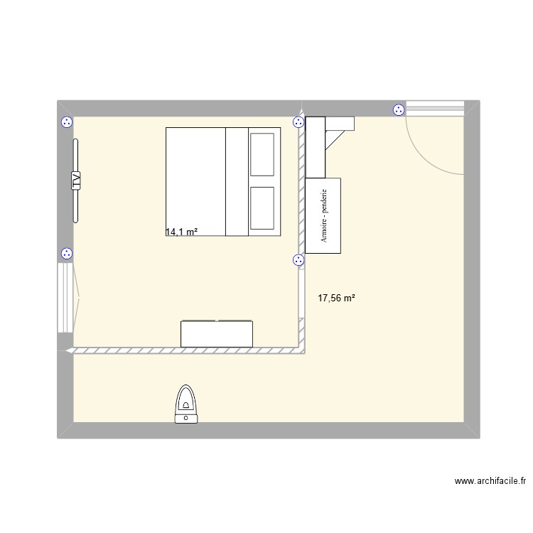 !APPART. Plan de 2 pièces et 32 m2