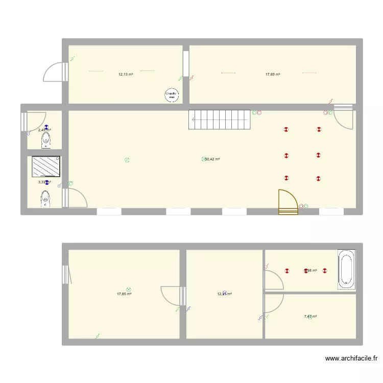maison killian eclairage. Plan de 9  et 131 m²