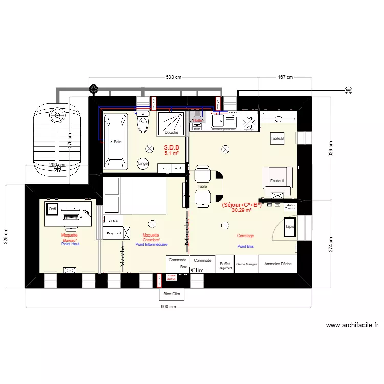 Maison Am&eacute;liorer Copie 3.1 version 3 Economique. Plan de 