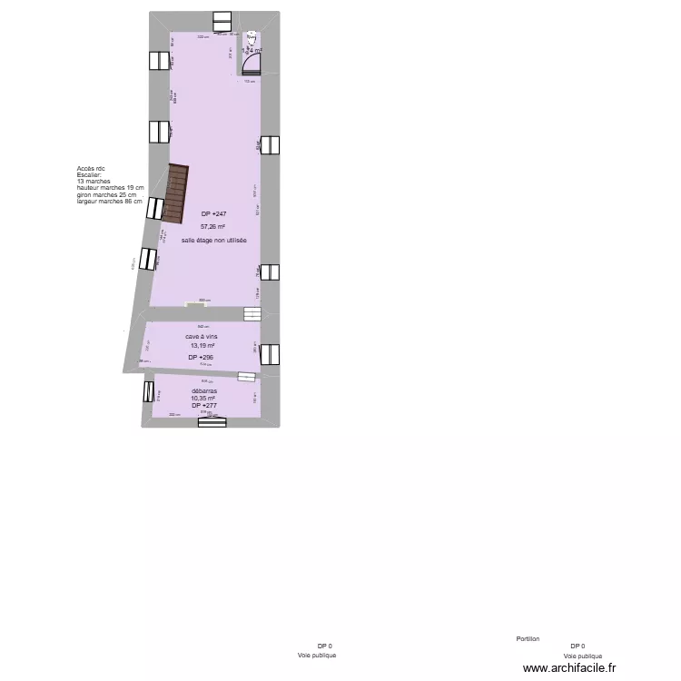 AUBERGE DES ISLES 1ER ETAGE AVANT TRAVAUX. Plan de 