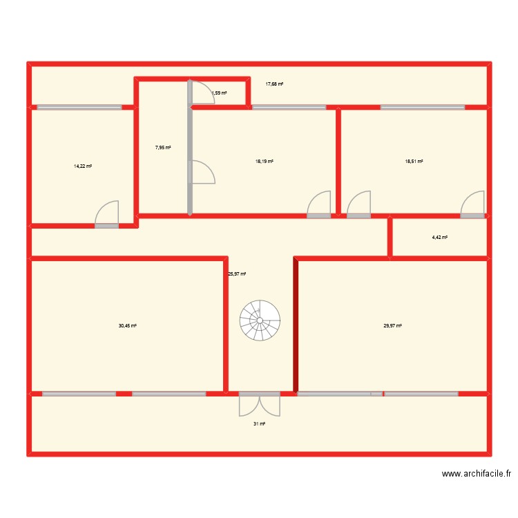 nnnn1   etage12. Plan de 11 pièces et 200 m2