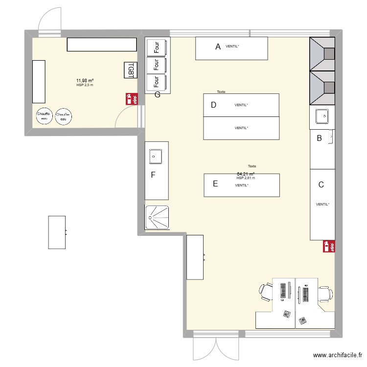 labov4. Plan de 2 pièces et 76 m2