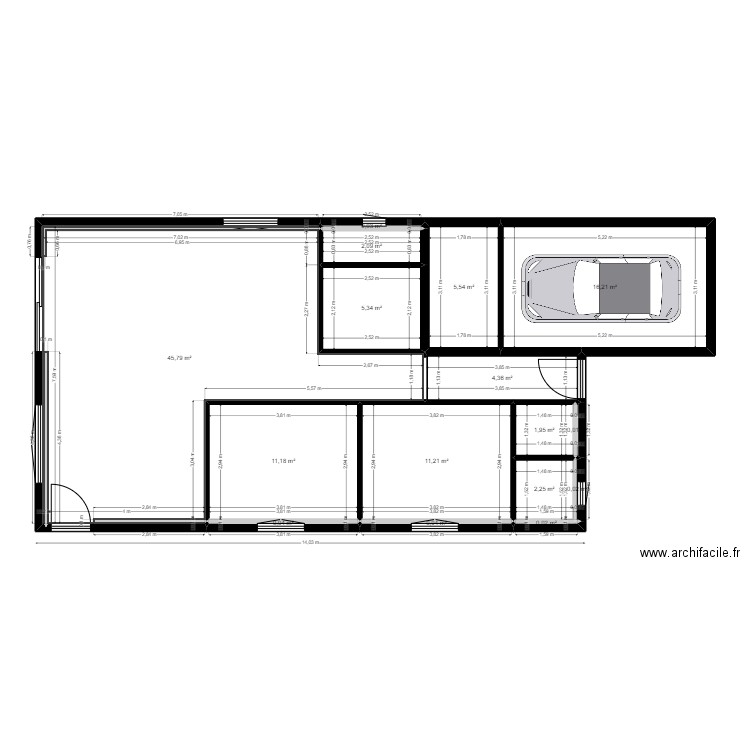 PROJET HORBOURG WHIR SENIORS. Plan de 16 pièces et 106 m2