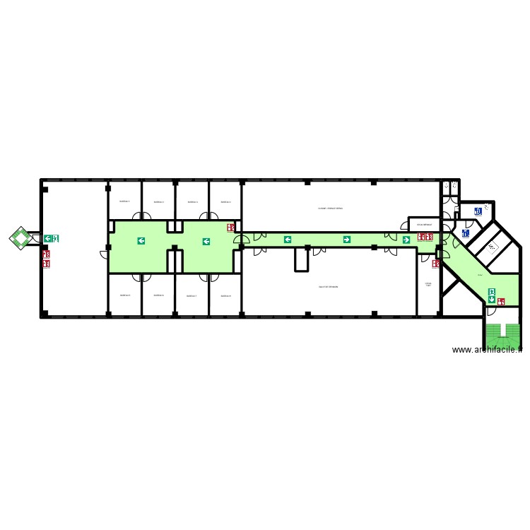 GIM 3. Plan de 30 pièces et 645 m2