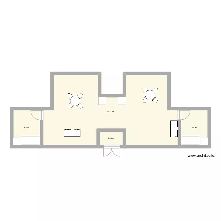 studio radio videopolis. Plan de 4  et 72 m²