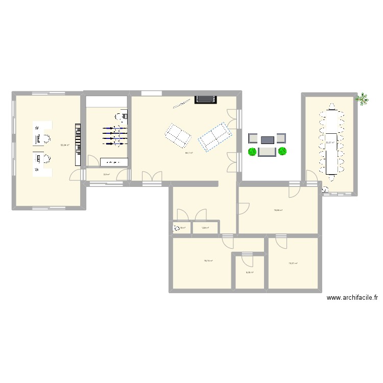 Marcy extension v2. Plan de 10 pièces et 196 m2